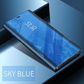 Clear View Spiegel Stand Cover voor de Huawei Y7 (2018)_ Blauw