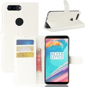 Book Case - Geschikt voor OnePlus 5T Hoesje - Wit