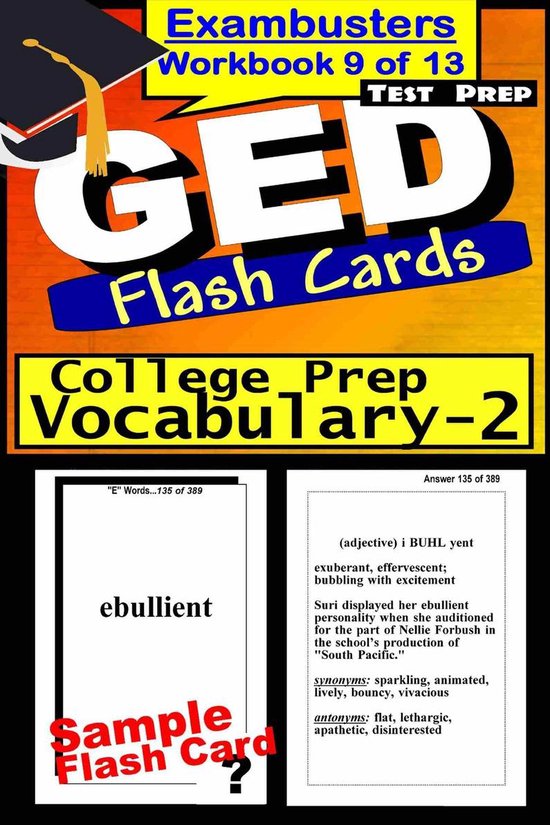 Exambusters GED 9 - GED Test Prep College Prep Vocabulary 2 Review--Exambusters Flash Cards--Workbook 9 of 13