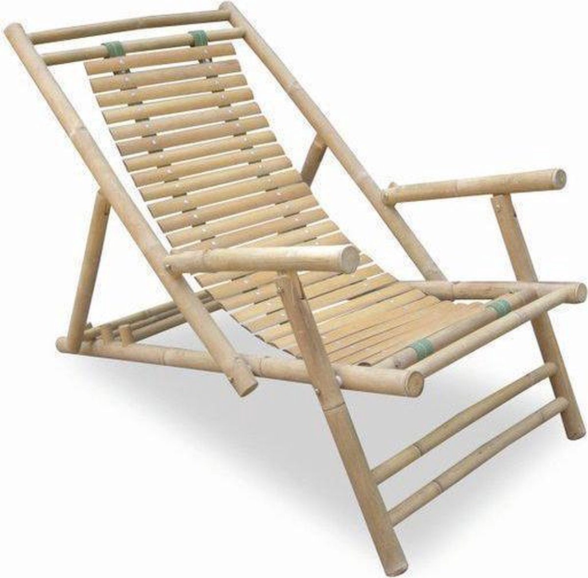 Bamboo ligstoel m,armleuning 140x60x34/80cm | bol.com