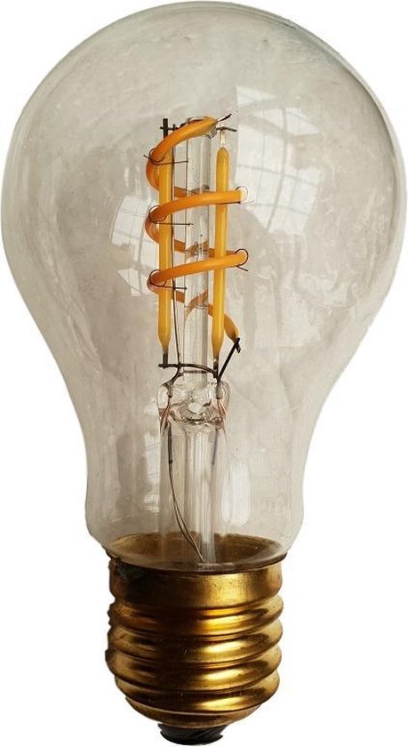 E27 LED lamp | gloeilamp A60 - helder glas | 4W=40W | flame-warmwit  1800-2700K CCT |... | bol.com
