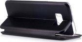 iCall - Samsung Galaxy S8 Plus -  Lederen Wallet Case Zwart met Magneet sluiting - Portemonnee Hoesje - Book Case - Flip Cover - Klap - 360 beschermend Telefoonhoesje (Black)