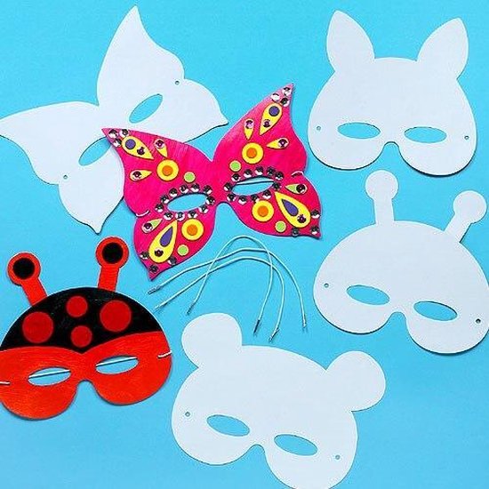 Maak en ontwerp je eigen dieren maskers van karton - creatieve  themafeest... | bol.com