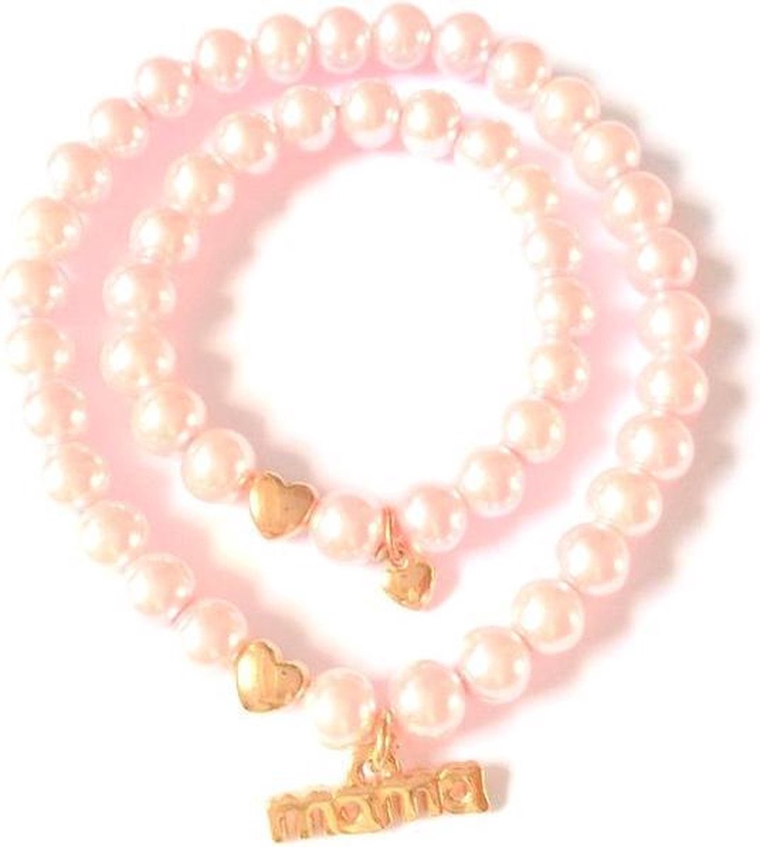 Jewellicious Designs Pink Pearls Rose Gold Mama & Baby Girl armbandenset