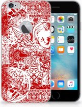Geschikt voor iPhone 6 Plus | 6s Plus TPU Hoesje Design Angel Skull Red