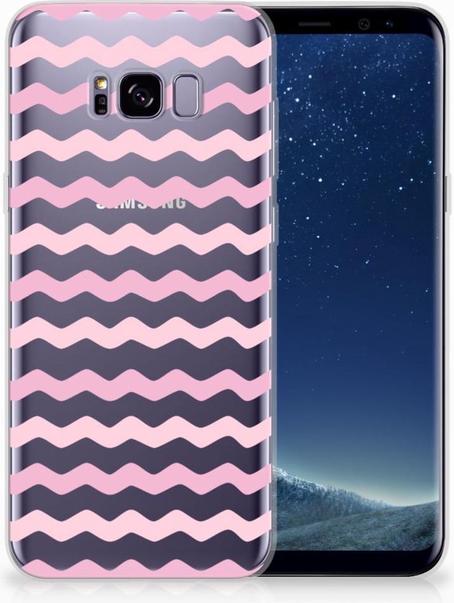 Back Cover voor Samsung Galaxy S8 Plus TPU bumper Waves Roze