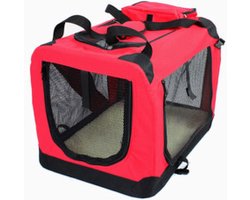 Topmast reisBench nylon Bench - honden Bench M. Rood 60x42x42cm - stoffen bench - vouwbench - Auto bench - Honden 5-10kilo