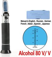 Réfractomètre - Alcohol 0-80% V/ V pour la Bières Vin Vodka etc. vinomètre