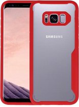 Rood Focus Transparant Hard Cases - Hoesje Geschikt voor Samsung Galaxy S8