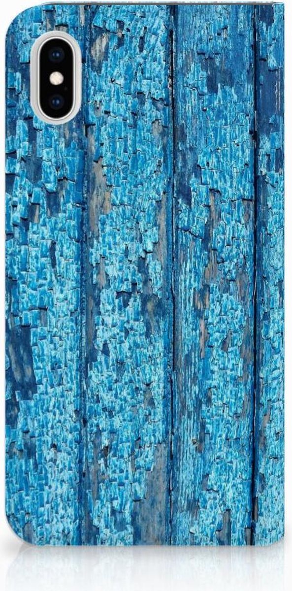 Apple iPhone Xs Max Book Wallet Case Wood Blue