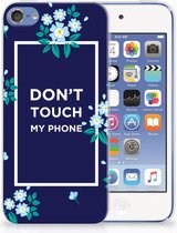 Geschikt voor iPod Touch 5 | 6 TPU Hoesje Flowers Blue DTMP