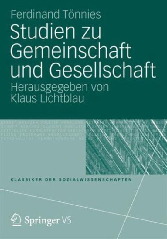 Studien zu Gemeinschaft und Gesellschaft - cover