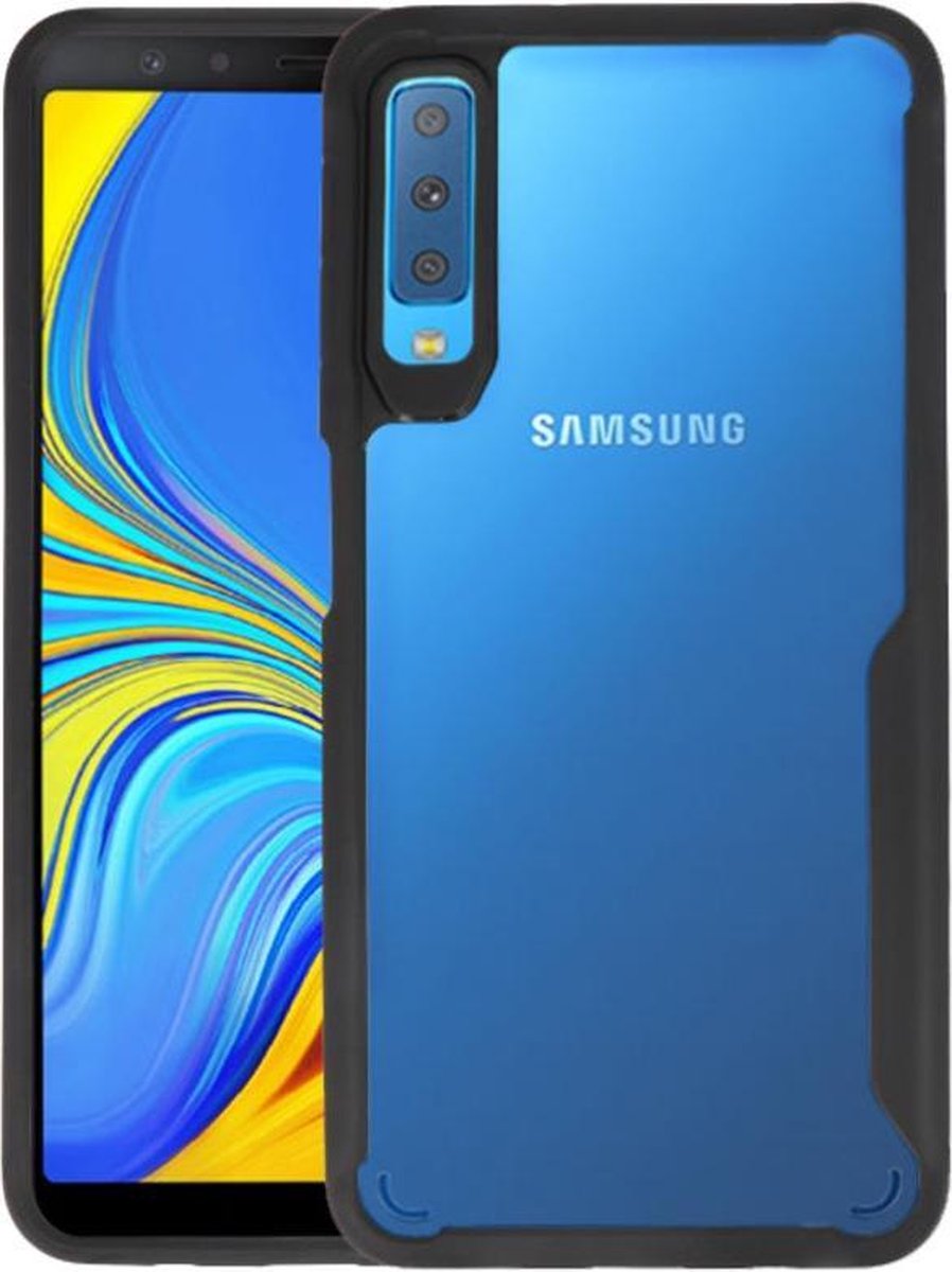 Zwart Focus Transparant Hard Cases voor Samsung Galaxy A7 2018