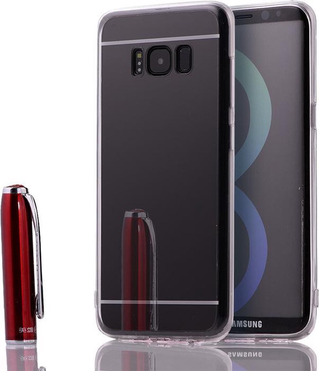 2in1 Spiegel en Hoesje voor Samsung Galaxy S8 Plus - Zwart