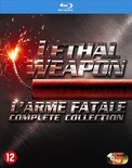 Blu-ray hoes van Lethal Weapon Complete Collection met de tekst 'L'ARME FATALE' en een brandende lont.