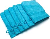 Casilin Royal Touch - Washandjes - Turquoise - Blauw - 16 x 22 cm - Set van 6