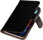 Samsung Galaxy S5 (Plus) - Slang Zwart Bookstyle Wallet Hoesje