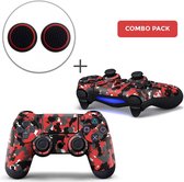 Army Red Combo Pack - PS4 Controller Skins PlayStation Stickers + Thumb Grips