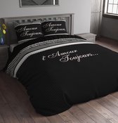 Sleeptime Amour Black Dekbedovertrek 140x200/220 + 1 kussensloop 60x70 - Zwart