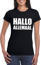 Hallo allemaal tekst t-shirt zwart dames M