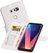 Hoesje Geschikt voor LG V30 - Portemonnee hoesje booktype wallet case Wit