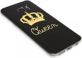 Goud Queen hoesje Geschikt voor Samsung Galaxy S7 Edge