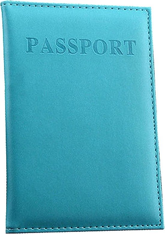 KELERINO. Paspoort Hoes - Paspoort Houder - Leer - Licht Blauw