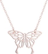 24/7 Jewelry Collection Origami Vlinder Ketting - Rosé Goudkleurig