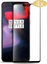 4 Stuks OnePlus 6 Screenprotector Glazen Gehard | Full Cover Volledig Beeld | Tempered Glass - van iCall