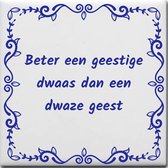 Wijsheden tegeltje met spreuk over Overig: Beter een geestige dwaas dan een dwaze geest(2)