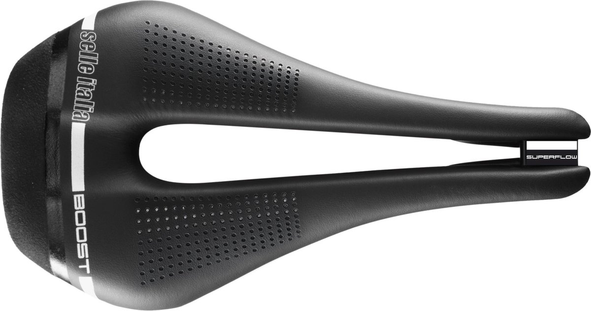 Selle Italia Novus Boost Superflow S3 Fietszadel - Titanium rails - Zwart