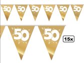 15x Vlaggenlijn 50 goud 10 meter