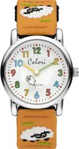 Colori Playtime 5 CLK068 Kinderhorloge met Schaap - Nylon Band - Ø 28 mm - Oranje