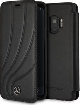 Étui de type livre en cuir véritable Zwart Mercedes-Benz Samsung Galaxy S9
