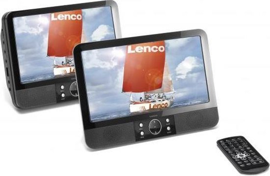 Lenco MES-415 - 9" dubbel scherm - Portable DVD-speler met hoofdtelefoon en brackets - Zwart van Lenco — afbeelding 5