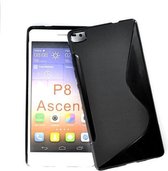 Huawei P8 Silicone Case s-style hoesje Zwart