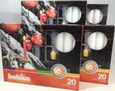 Kerstboomkaarsjes Bolsius 97/13 kleur wit - 80 stuks in 4 verpakkingen