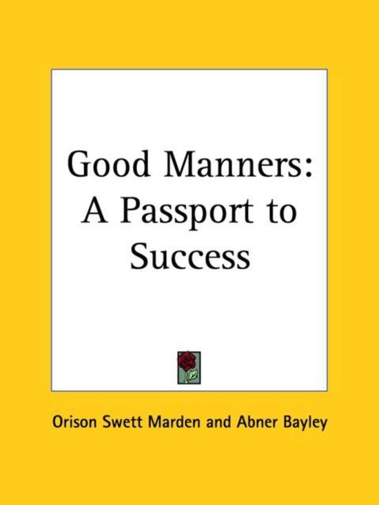 Good Manners: A Passport to Success (1900) - cover