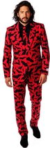 OppoSuits | Bat Guy | Mannen Kostuum | Zwart / Rood | Halloween | Maat 50