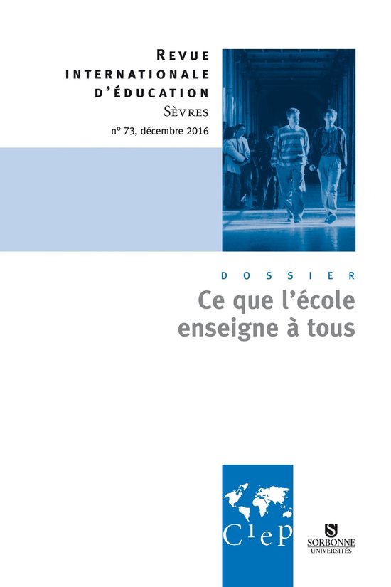 Ce que l'école enseigne à tous - Revue Internationale d'é ... - cover