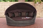 Clp Cancun - Lounge bed - 5 mm rotan - Grijs gemeleerd kleur hoes : terrabruin