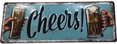 Metalen bord cheers Bier Retro Vintage Wandborden Verzamelen Mancave Cadeau