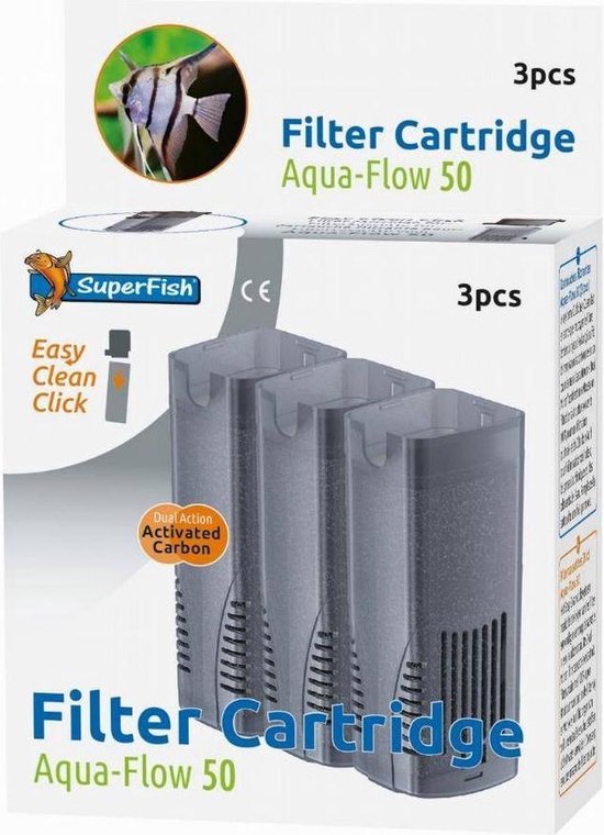 AquaFlow 50 Crystal Clear Cartridge - Aquariumfilter - 3 stuks