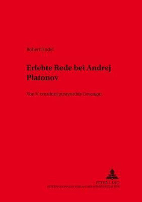 Erlebte Rede Bei Andrej Platonov - cover