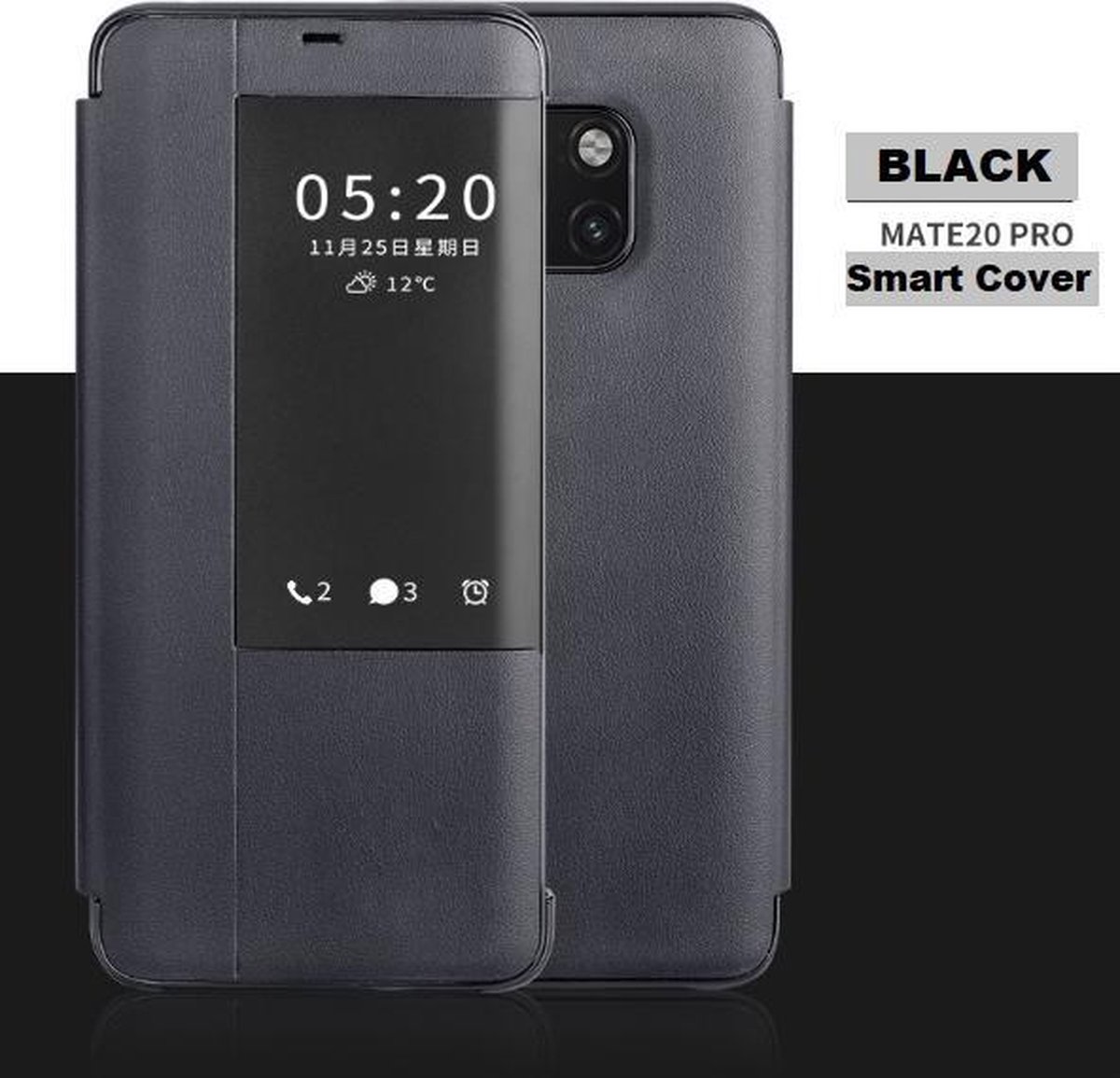 View Flip Smart Cover voor Huawei Mate 20 Pro – Zwart