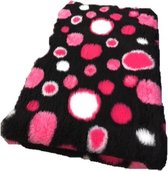 Topmast Vetbed Hondendeken Circles Fuchsia Zwart Wit - latex anti-slip 150x100cm - Machinewasbaar