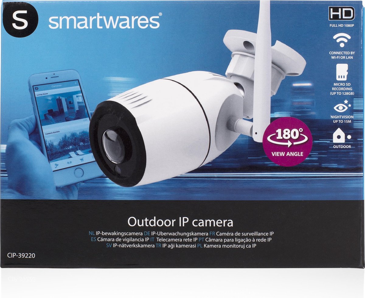Smartwares CIP-39220 IP Camera - 1080p - Full HD - Gratis app - Micro SD -  180° -... | bol.com