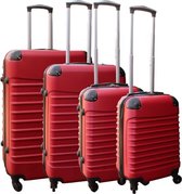 Travelerz kofferset 4 delig ABS - zwenkwielen - met cijferslot - rood