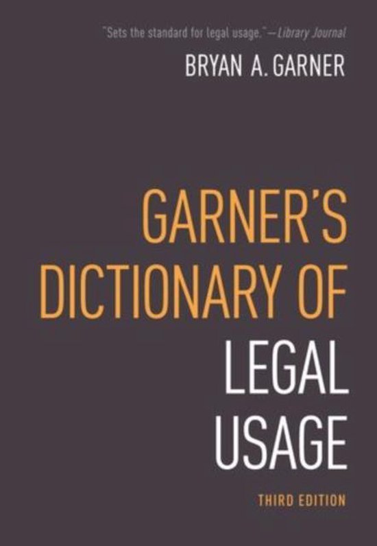 Garner'S Dictionary Of Legal Usage - cover