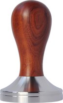 KoffieCanners Tamper Hout RVS 58mm Mahogany No4